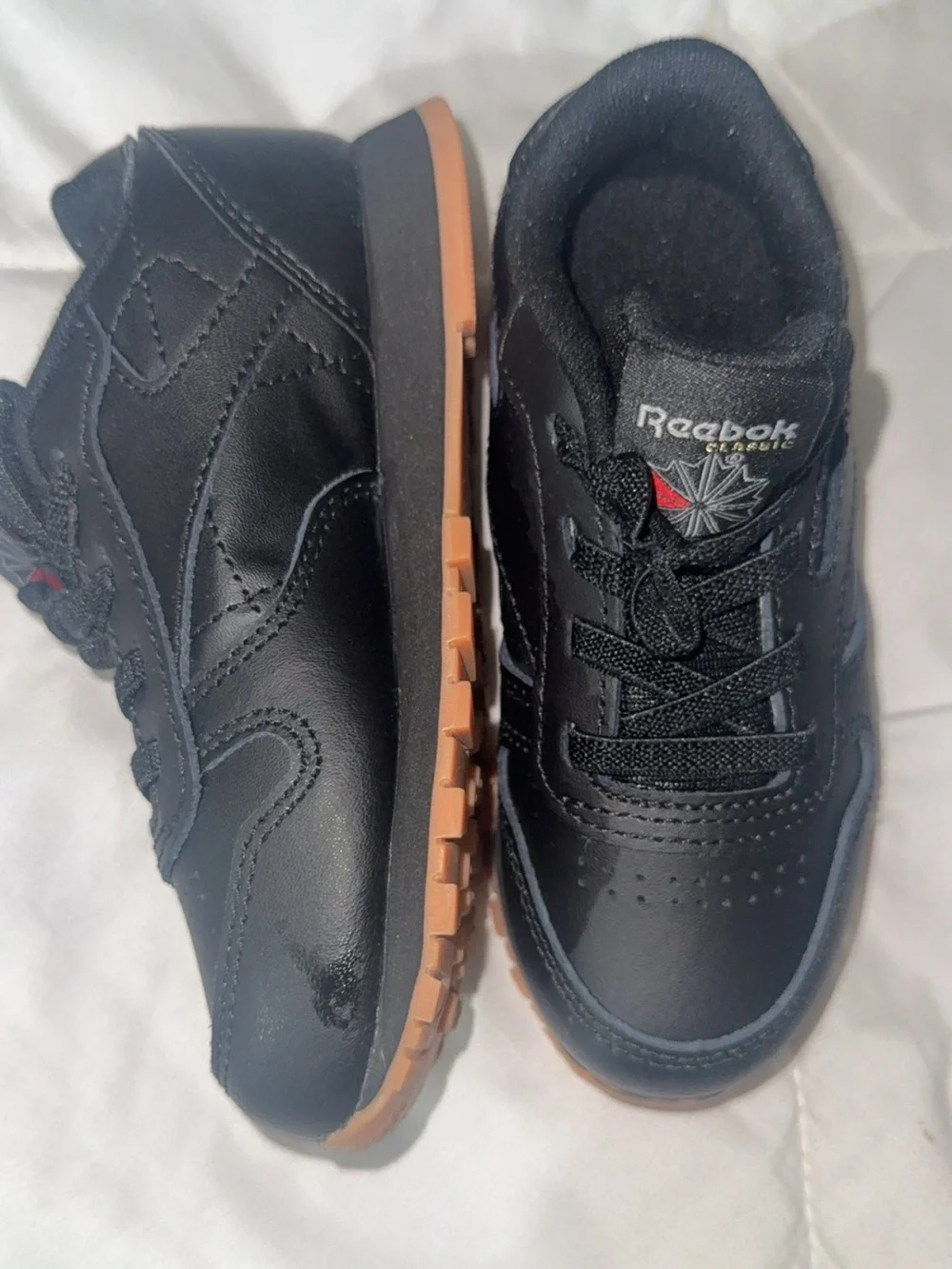Reebok Kids Black Sneakers with Brown Gum Sole